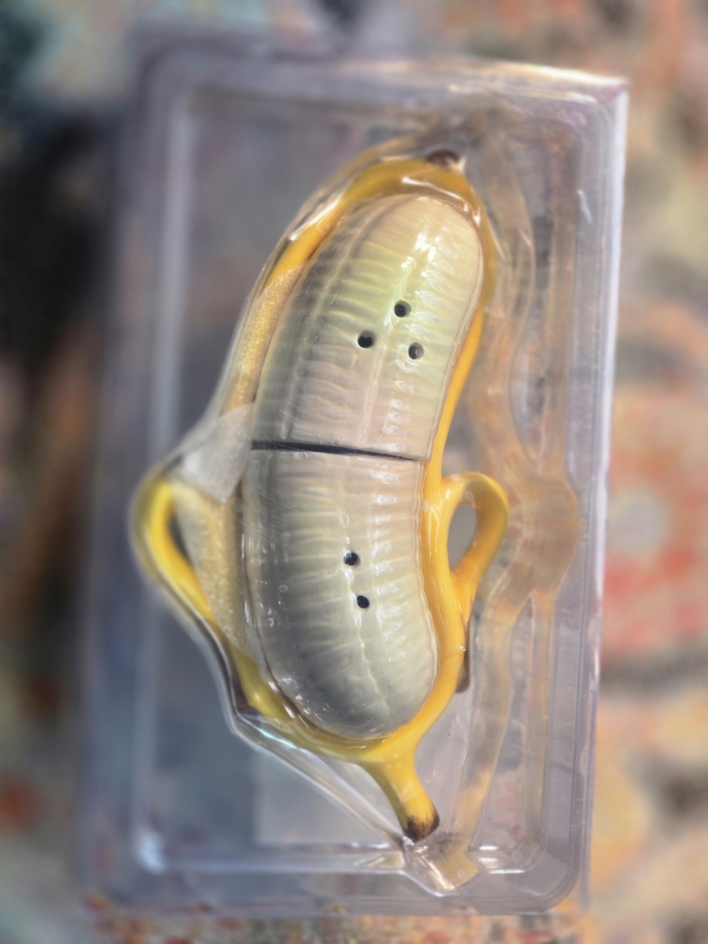 Ashland Yellow and Cream Banana Salt And Pepper Shakers In Peel Stand